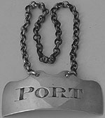 George III rectangular wine label wavy top PORT York circa 1820 Barber Cattle North