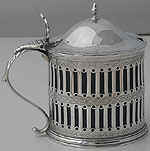 George III pierced mustard pot Onslow thumb piece Newcastle 1784 John Mitchison