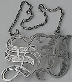 Victorian silver plated St. Julien wine label circa 1890
