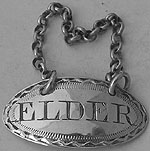 George III navette shaped sauce label ELDER John Holloway London circa 1780